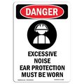 Signmission OSHA Danger Sign, Excessive Noise Ear, 24in X 18in Aluminum, 18" W, 24" L, Portrait OS-DS-A-1824-V-1206
